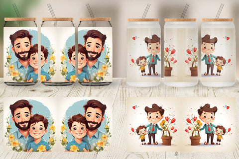 Glass Can Wrap Father's Day Art Sublimation artnoy 