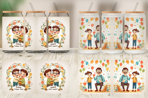 Glass Can Wrap Father's Day Art Sublimation artnoy 