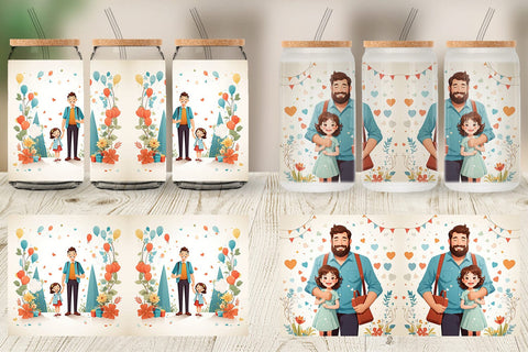 Glass Can Wrap Father's Day Art Sublimation artnoy 