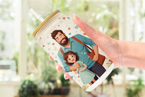 Glass Can Wrap Father's Day Art Sublimation artnoy 