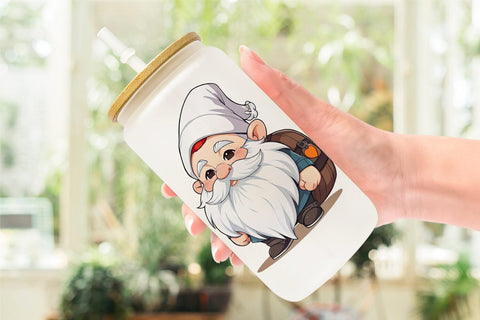 Glass Can Wrap Father's Day Gnome Sublimation artnoy 