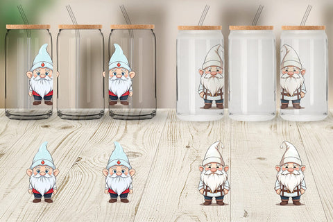 Glass Can Wrap Father's Day Gnome Sublimation artnoy 