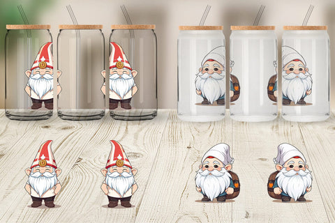 Glass Can Wrap Father's Day Gnome Sublimation artnoy 