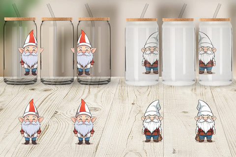 Glass Can Wrap Father's Day Gnome Sublimation artnoy 
