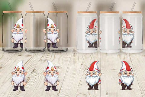 Glass Can Wrap Father's Day Gnome Sublimation artnoy 