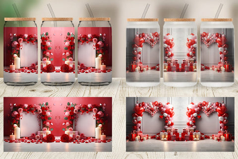Glass Can Wrap Frame Valentine Sublimation artnoy 