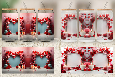 Glass Can Wrap Frame Valentine Sublimation artnoy 