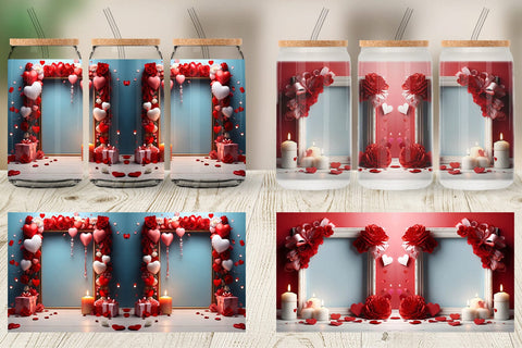 Glass Can Wrap Frame Valentine Sublimation artnoy 