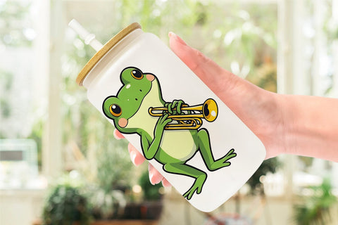 Glass Can Wrap Frog New Year Sublimation artnoy 