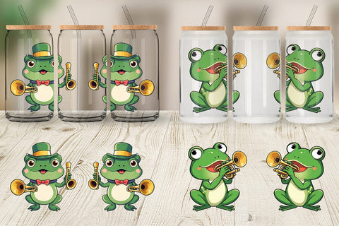 Glass Can Wrap Frog New Year Sublimation artnoy 