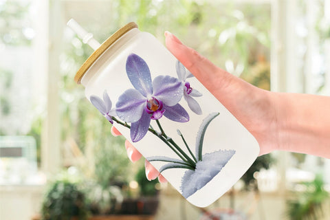 Glass Can Wrap Frosted Orchid Sublimation artnoy 