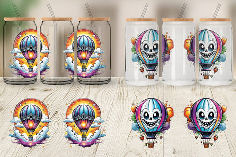 Glass Can Wrap Ghost Air Balloon Sticker Sublimation artnoy 