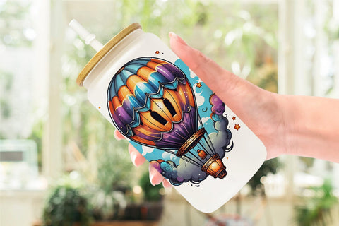 Glass Can Wrap Ghost Air Balloon Sticker Sublimation artnoy 