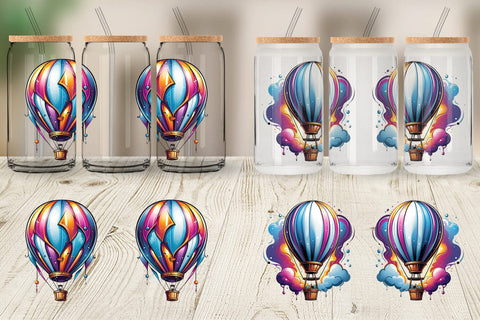 Glass Can Wrap Ghost Air Balloon Sticker Sublimation artnoy 