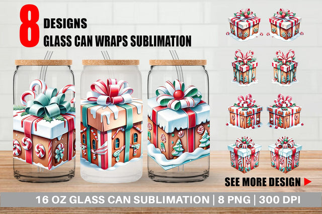 Glass Can Wrap Gift Box Sublimation artnoy 
