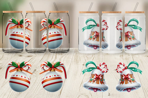 Glass Can Wrap Gingerbread Ornament Sublimation artnoy 