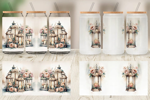Glass Can Wrap Glass Lantern Sublimation artnoy 