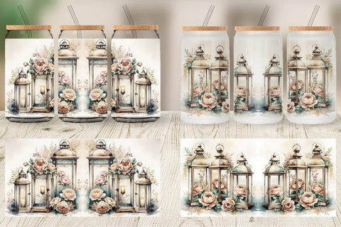 Glass Can Wrap Glass Lantern Sublimation artnoy 