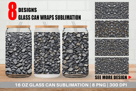 Glass Can Wrap Gravel Texture Sublimation artnoy 