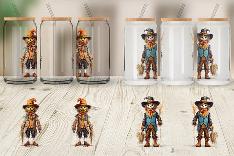Glass Can Wrap Halloween Scarecrow Sublimation artnoy 