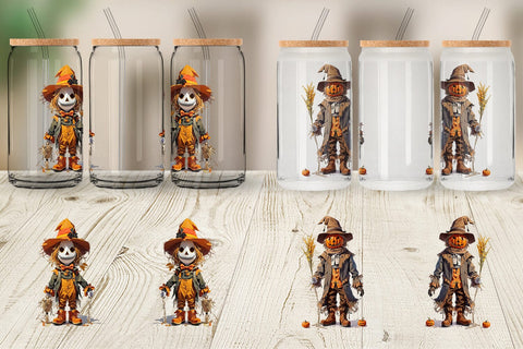 Glass Can Wrap Halloween Scarecrow Sublimation artnoy 