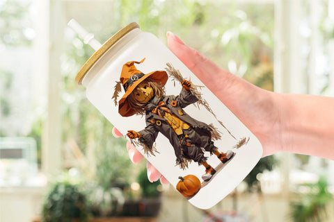 Glass Can Wrap Halloween Scarecrow Sublimation artnoy 