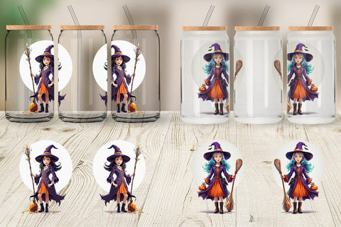 Glass Can Wrap Halloween Witch Sublimation artnoy 