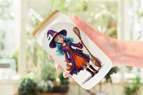 Glass Can Wrap Halloween Witch Sublimation artnoy 