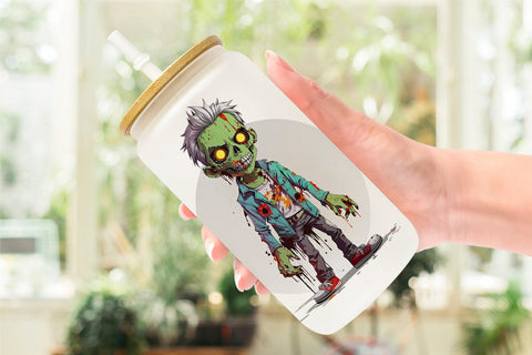 Glass Can Wrap Halloween Zombie Sublimation artnoy 