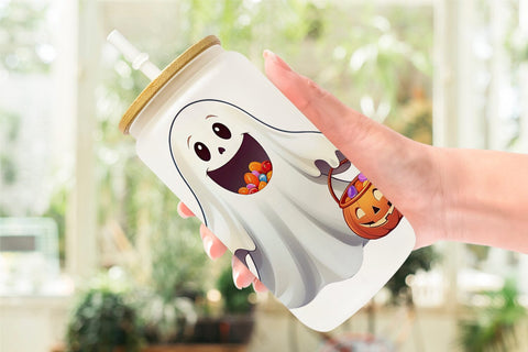 Glass Can Wrap Happy Spook Sticker Sublimation artnoy 