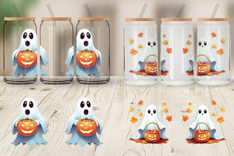 Glass Can Wrap Happy Spook Sticker Sublimation artnoy 