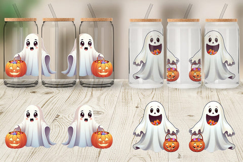 Glass Can Wrap Happy Spook Sticker Sublimation artnoy 