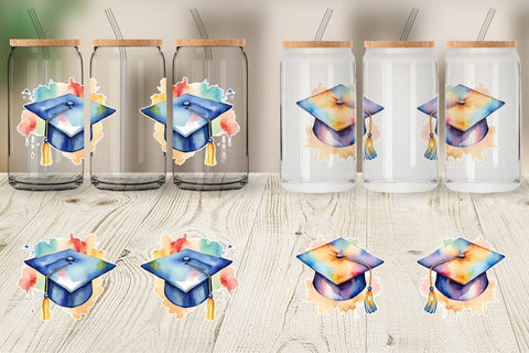 Glass Can Wrap Hat Graduation Sublimation artnoy 