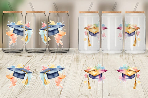 Glass Can Wrap Hat Graduation Sublimation artnoy 