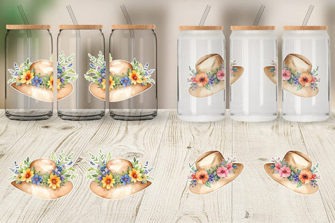 Glass Can Wrap Hat Summer Sublimation artnoy 