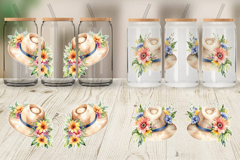 Glass Can Wrap Hat Summer Sublimation artnoy 