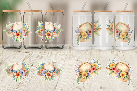 Glass Can Wrap Hat Summer Sublimation artnoy 