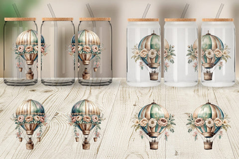 Glass Can Wrap Hot Air Balloon Sublimation artnoy 