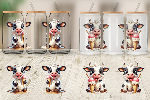 Glass Can Wrap Ice Cream Cow Sublimation artnoy 