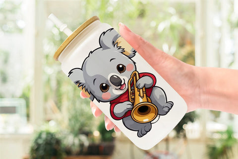 Glass Can Wrap Koala New Year Sublimation artnoy 