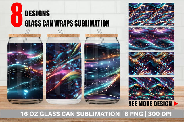 Glass Can Wrap Light Motion Pattern Sublimation artnoy 