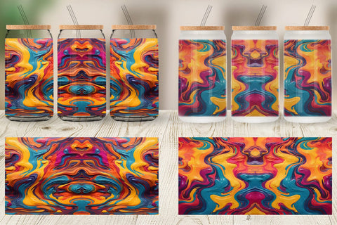 Glass Can Wrap Liquid Multicolor Sublimation artnoy 
