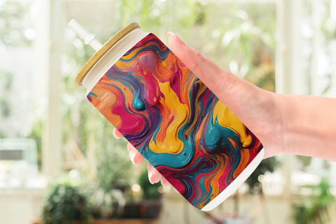 Glass Can Wrap Liquid Multicolor Sublimation artnoy 