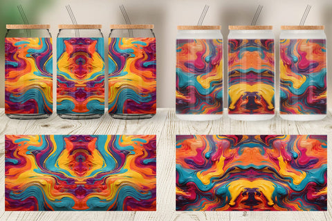 Glass Can Wrap Liquid Multicolor Sublimation artnoy 