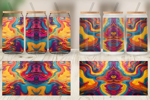 Glass Can Wrap Liquid Multicolor Sublimation artnoy 