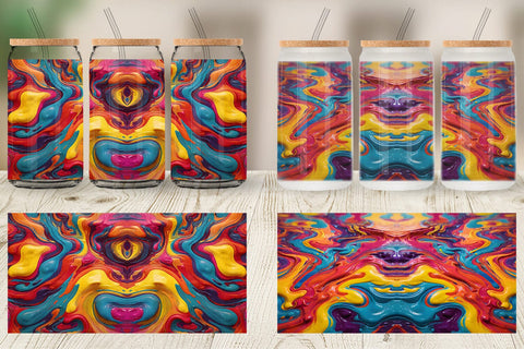 Glass Can Wrap Liquid Multicolor Sublimation artnoy 