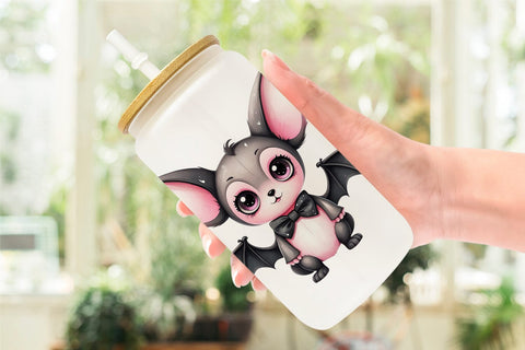 Glass Can Wrap Little Bat Sticker Sublimation artnoy 