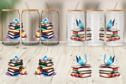 Glass Can Wrap Magical Books Sublimation artnoy 