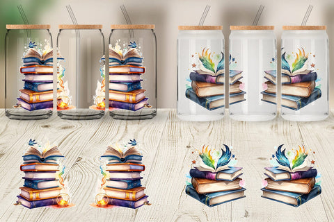 Glass Can Wrap Magical Books Sublimation artnoy 
