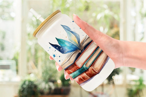 Glass Can Wrap Magical Books Sublimation artnoy 